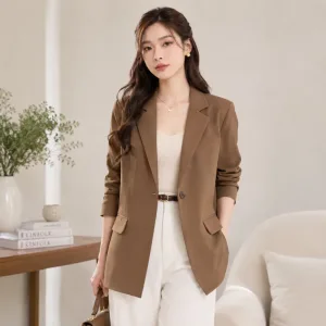 &Aacute;o kho&aacute;c blazer nữ m&agrave;u n&acirc;u