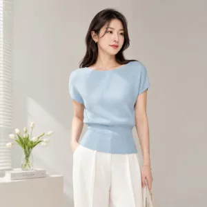 &Aacute;o len dệt kim bo eo m&agrave;u xanh