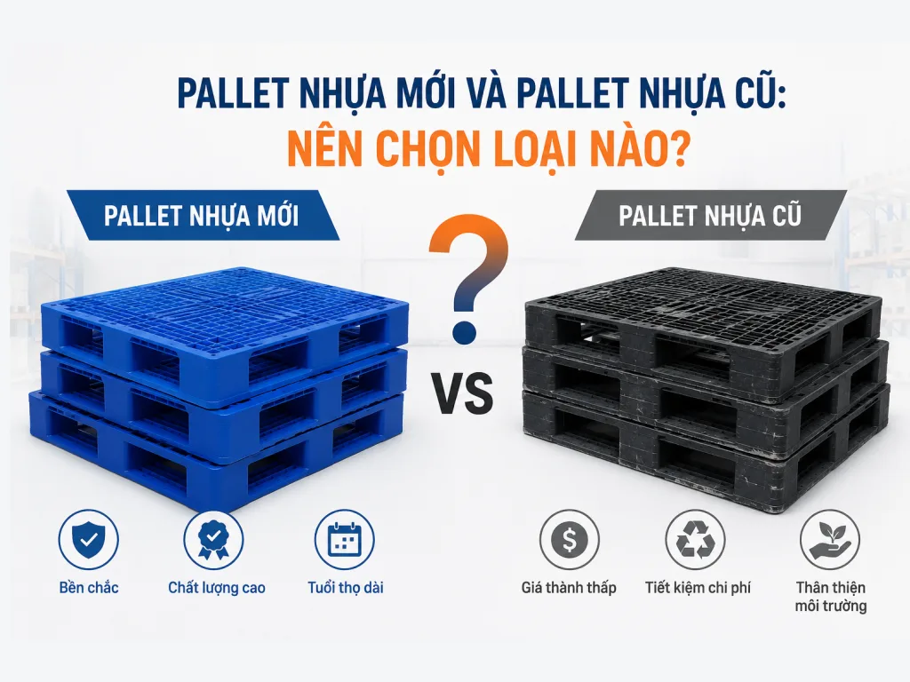 Pallet nhựa mới v&agrave; pallet nhựa cũ: N&ecirc;n chọn loại n&agrave;o?